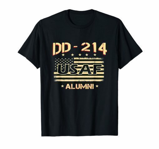 Air Force Alumni DD-214 Vintage American Flag T-Shirt