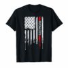 American flag with Electrician Tshirt for women men father