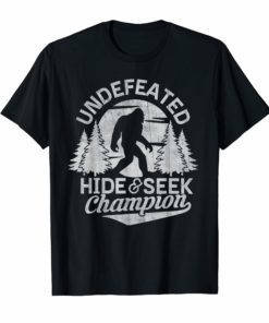 Bigfoot T-shirt Undefeated Hide & Seek Sasquatch Yeti Gift
