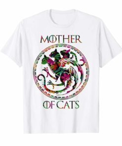 Cat Lovers Shirt Mother of Cats Flower Shirt