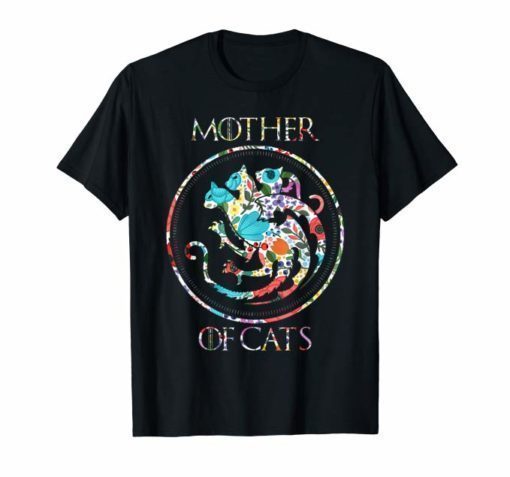 Cat Lovers Shirt - Mother of Cats Mix Flower Shirt