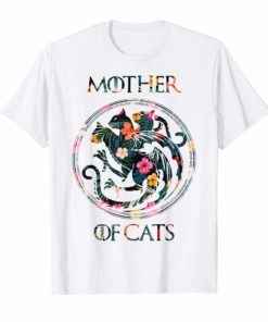 Cat Lovers Shirt - Mother of Cats Mix Flower T-Shirt