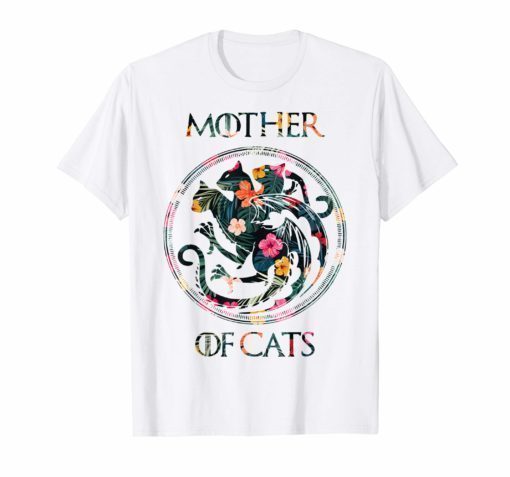 Cat Lovers Shirt - Mother of Cats Mix Flower T-Shirt