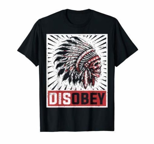 Chiefin's solemn skullcap disobey-Native T shirt