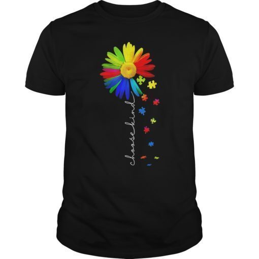 Choose Kind Flower Autism Womans Gift Kids Funny T-Shirt