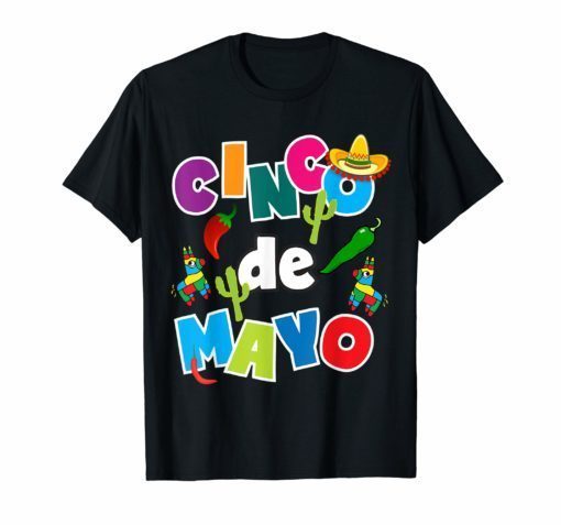Cinco De Mayo Shirt For Kids Men Women Pinata Sombrero Fun