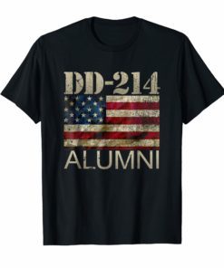 DD-214 Army Alumni Vintage American Flag T-Shirt