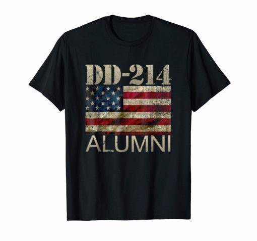 DD-214 Army Alumni Vintage American Flag T-Shirt