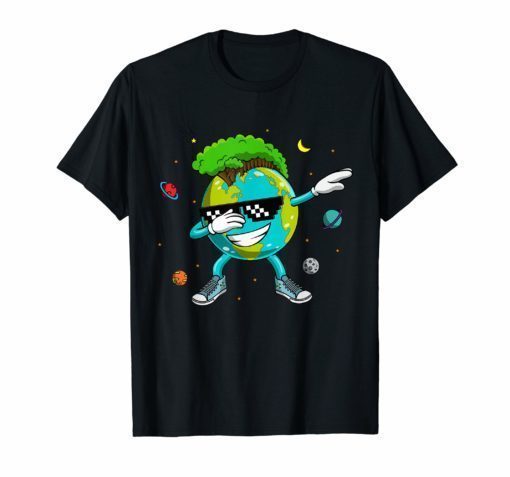 Dabbing Earth Day Shirt Kids Boys Girls Men Women Gifts