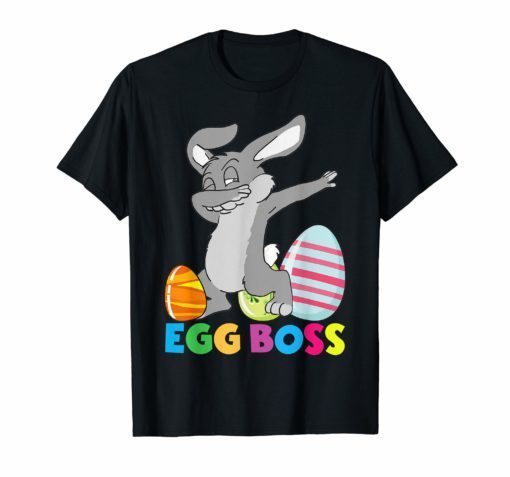 Dabbing Egg Boss Easter Bunny T Shirt For Kids Toddlers Boys