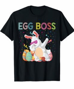 Dabbing Egg Boss Easter Bunny T Shirt For Kids Toddlers Boys