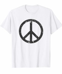 Distressed Black Peace Sign T-shirt