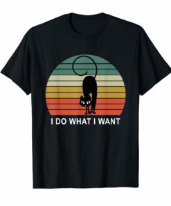 Do What I Want Black Cat Red Cup Funny Graphic T-Shirt