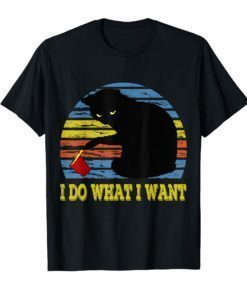 Do What I Want Black Cat Red Cup Funny Graphic T-Shirt