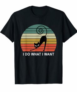 Do What I Want Black Cat Red Cup Funny Graphic T-Shirts