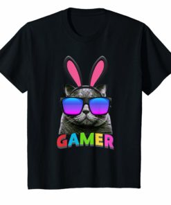 Easter Bunny Cat Gamer Shirt