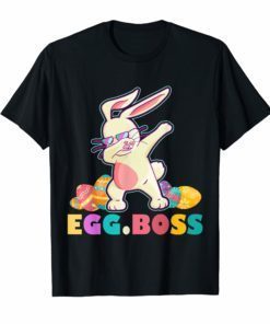 Egg Boss Easter Dabbing Bunny T Shirt Kids Toddler Boys Girl