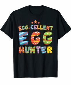 Egg-cellent Hunter Funny Easter Shirt Easter Egg Bunny Shirt