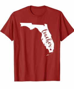 Florida Teacher T-Shirt Red for Ed Supporter Public School