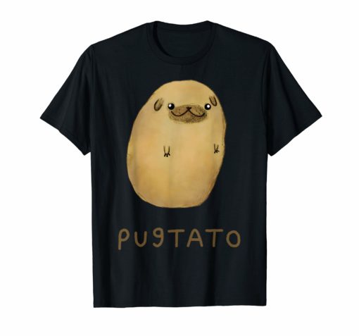 Funny Cute Dog Pug Potato T-Shirt