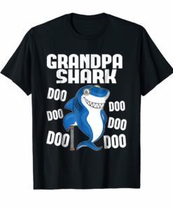 Grandpa Shark T-shirt Doo Doo Doo - Matching Family Gift Tee