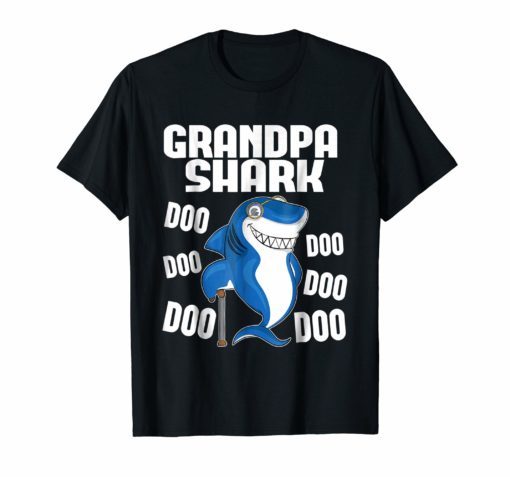 Grandpa Shark T-shirt Doo Doo Doo - Matching Family Gift Tee