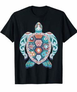 Green Vintage Tribal Hawaiian Sea Turtle T-Shirt