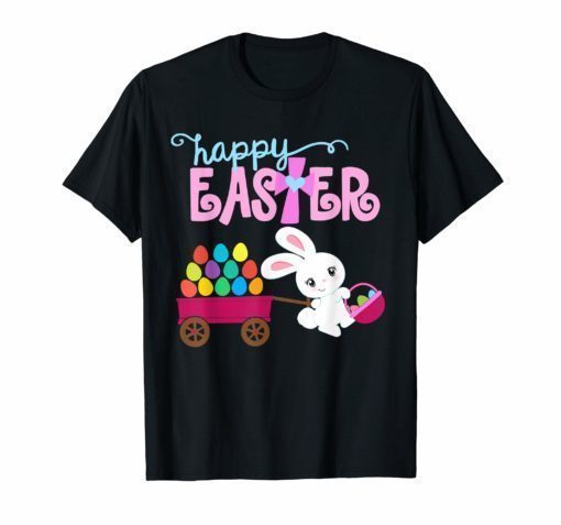HAPPY EASTER Bunny Egg Hunt Christian Shirt Girls Women Kids