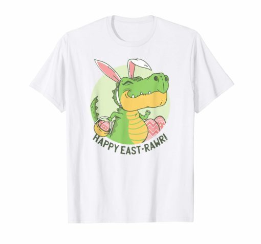 Happy East-Rawr Dinosaur T-Shirt Cute Dino Easter Kids Meme