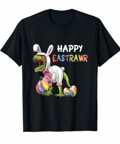 Happy Eastrawr T-Rex Dinosaur Easter Bunny Egg T Shirt Kids