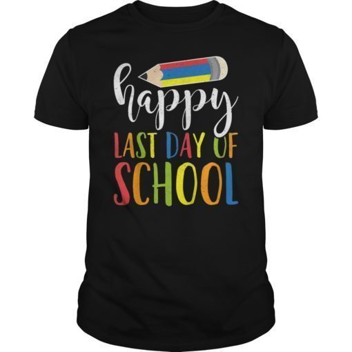 Happy Last Day Of School Shirt Teacher Student Crayon Gift