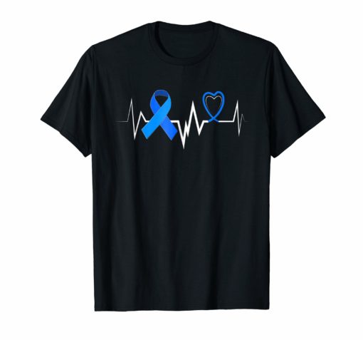 HeartBeat blue Ribbon Child Abuse month awareness Tee shirt