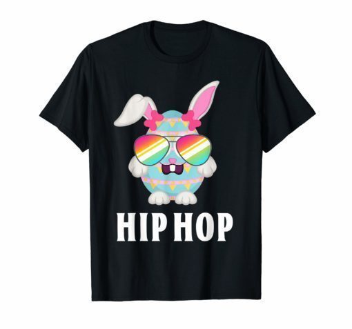 Hip Hop Bunny Flag Sunglasses Cute Easter T-Shirt Gift Kids