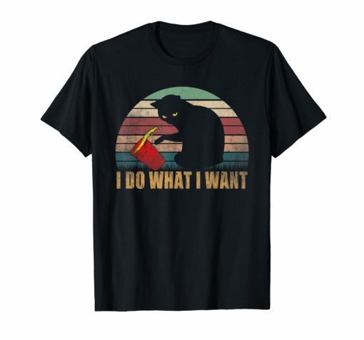 I do what I want Cat Tshirt Vintage Cat Tee For Men Women