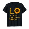 I love fishing and sunflower T-Shirt funny fisherman Gift