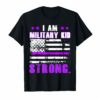 I'm Military Kid Strong American Flag Purple Up Shirt