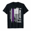 I'm Military Kid Strong American Flag Purple Up Shirt Tee