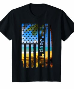 Jeep American Flag Summer Beach Jeep Drivers T-Shirt