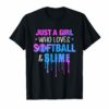 Just A Girl Who Loves Softball and Slime Tee Shirt