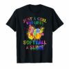 Just A Girl Who Loves Softball and Slime Tshirt Funny Gift