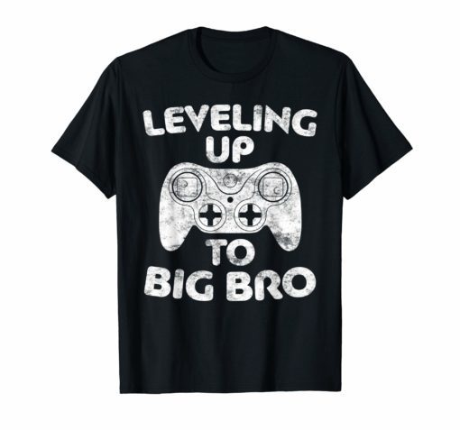 Leveling Up To Big Bro T-Shirt Future Brother Gift Shirt