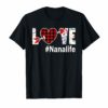 Love Mimi Life #Nanalife Plaid Heart Floral T-Shirt