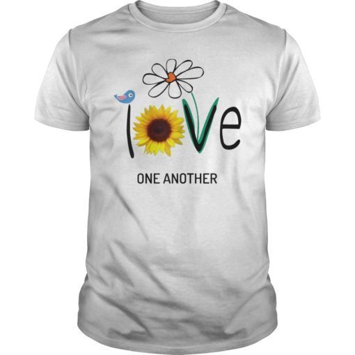 Love One Another Daisy Hippie Bird Flower TShirt