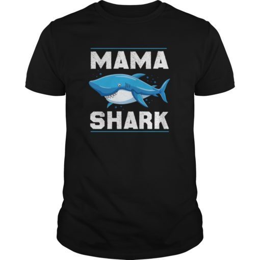 Mama Shark Shirt Funny Family Matchings Shirt