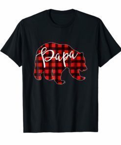 Mens Red Plaid Papa Bear Shirt Matching Pajama Family Buffalo Dad