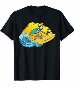 Mens Womens T-Shirt Human Skeleton Skull Surfing