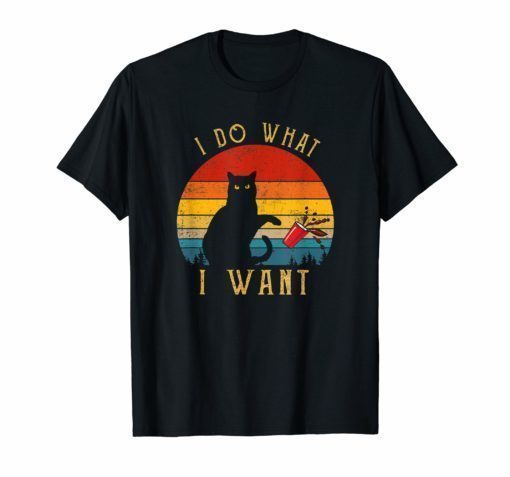 Mens Womens T Shirt Tee I do what I want cat