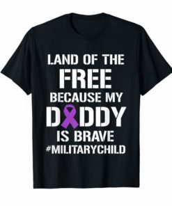 Military Child Month Purple Up Free Brave Dad Pride T-Shirt