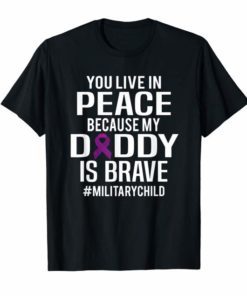 Military Child Month Purple Up Free Brave Dad Pride T Shirt