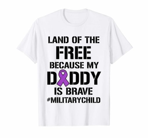 Military Child Month Purple Up Free Brave Dad Pride T Shirt